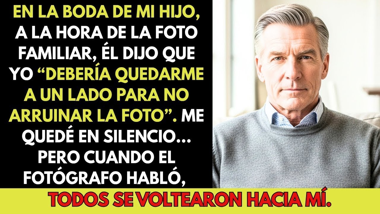 En la boda de mi hijo, él intentó sacarme de la foto familiar, pero lo que dijo el fotógrafo