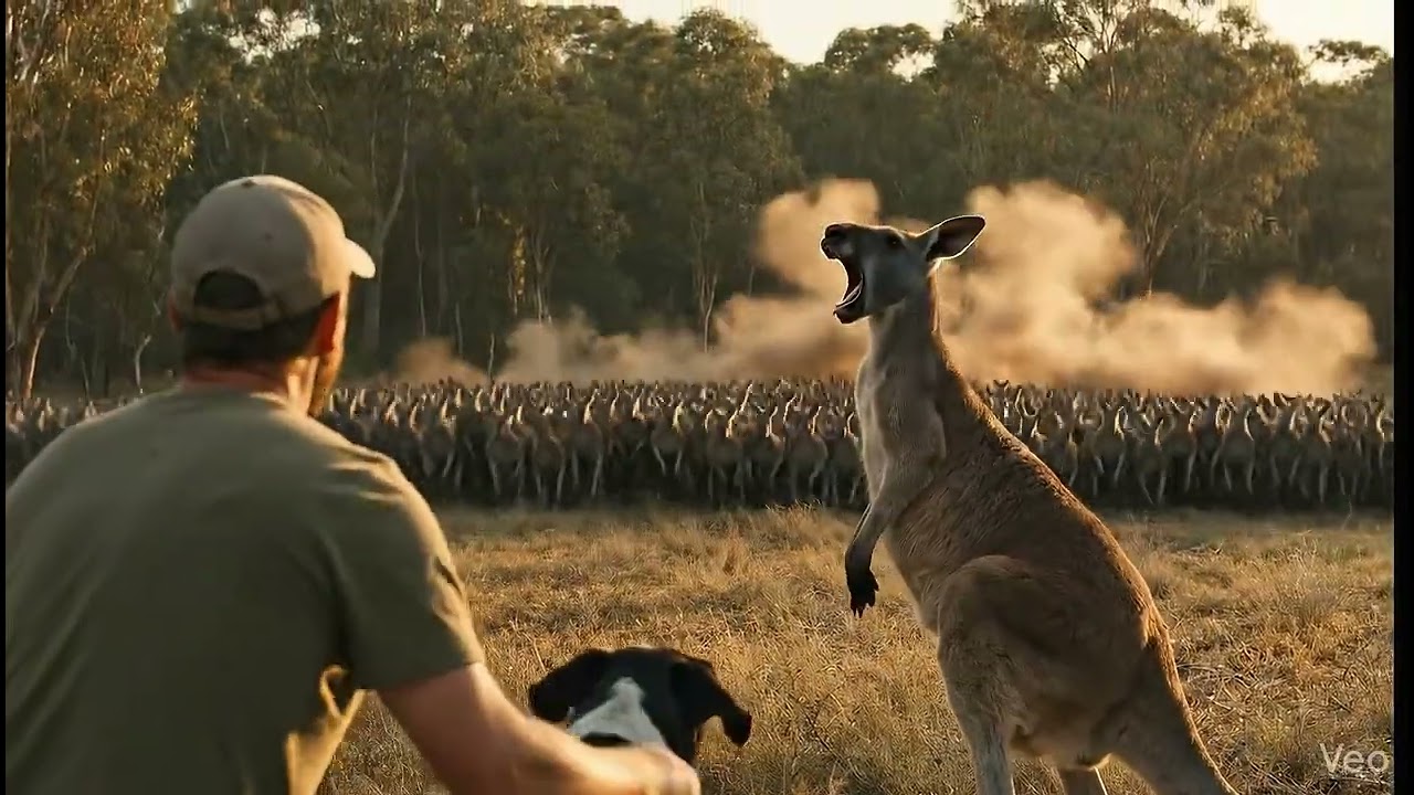 Intense viral moment, Aussie forest, Kangaroo get viral.   When One Kangaroo Calls the Troops