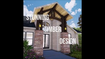 Craftsman Style Timber Frame Entry | 3D Model Render