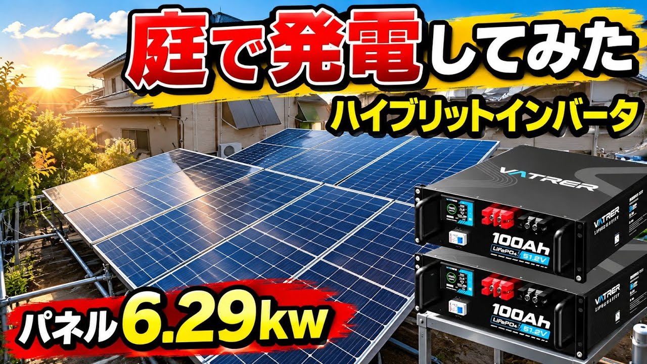 DIYソーラー自家消費蓄電池仕様！ 卒FIT ハイブリットインバータ リン 