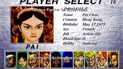 Virtua Fighter 2 Pai Playthrough using the Sega Saturns Action Replay Plus :D #SegaSaturn #Sega #Sub