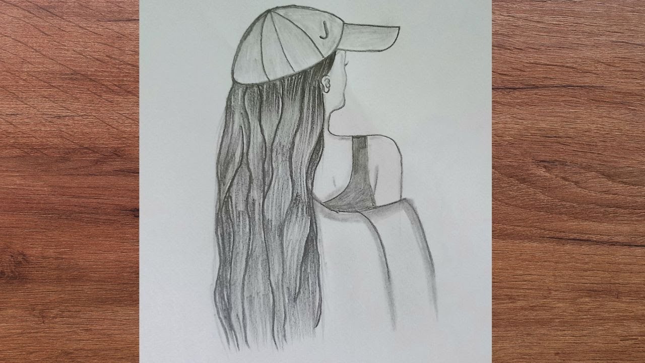 How to Draw a Girl Wearing a Hat Step by Step | Easy Girl Drawing Easy ...