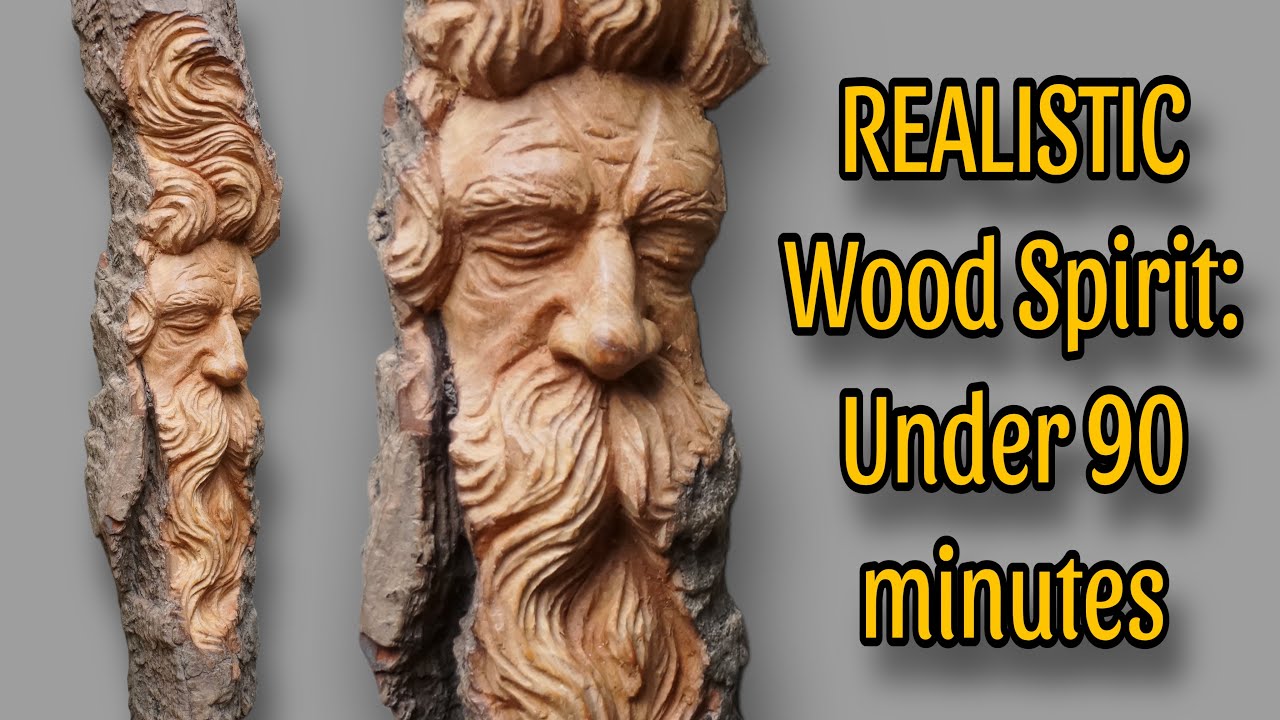 Carving a REALISTIC Wood Spirit in Under 90 Minutes: FULL PROCESS