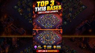 Top 3 TH18 Legend Bases 🔥 2026 | Anti 3 Star Layouts | Th18 war base |#shorts #coc #th18base #gaming