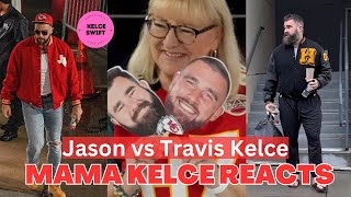 Travis \& Jason Kelce’s Mom Donna’s. REACTION ahead of Chiefs and Eagles game #nfl