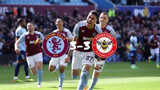 Aston Villa 3-3 Brentford|Brentford Complete amazing comeback and Aston Villa Equalise|