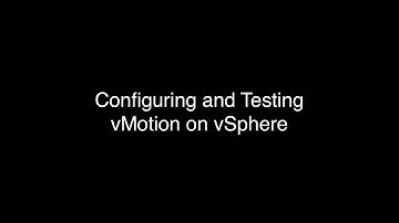 Configuring vMotion