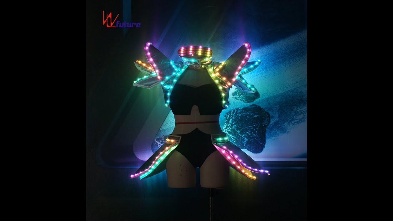 Hot Sexy Future Warrior LED Lights Bra & Pants Costume For Dancing Performance WL-258