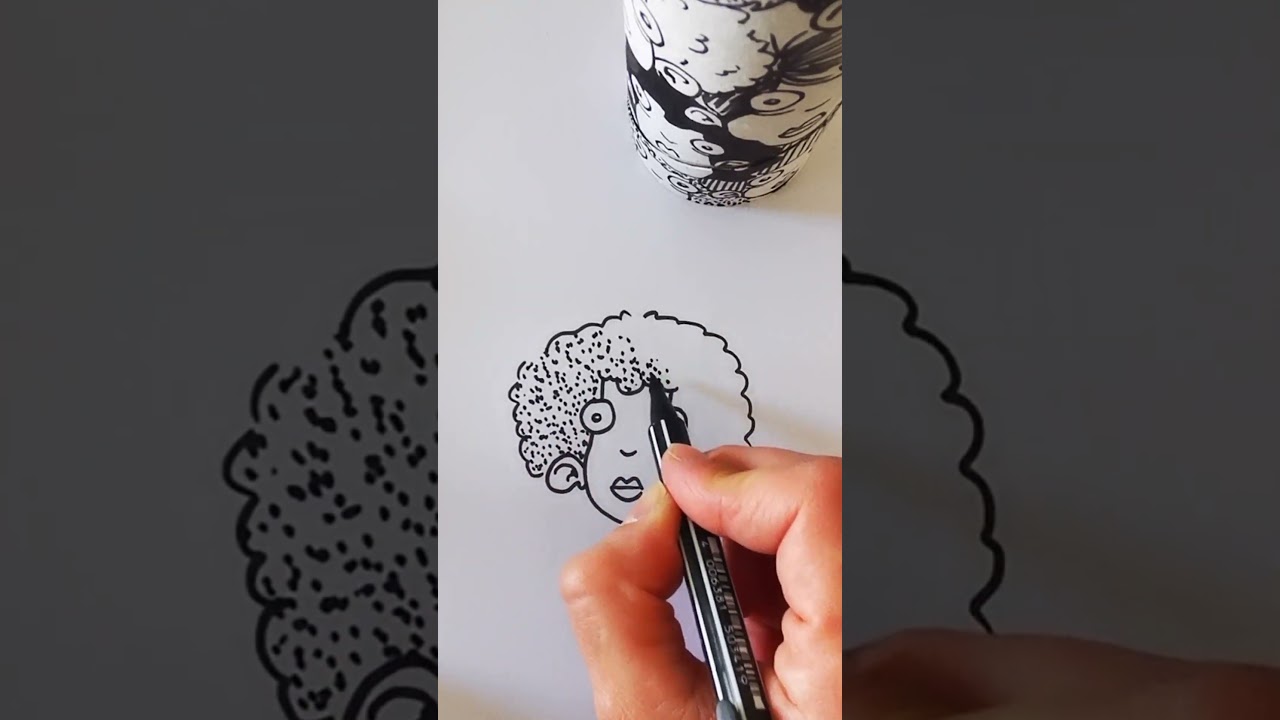 Comment dessiner un visage Grozieux | Illustration street art au feutre noir 