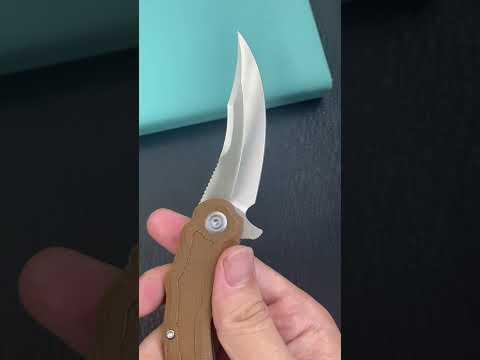 KU KNIVES KU346D Crest Pikal Linerlock Brown Micarta Folding Knife