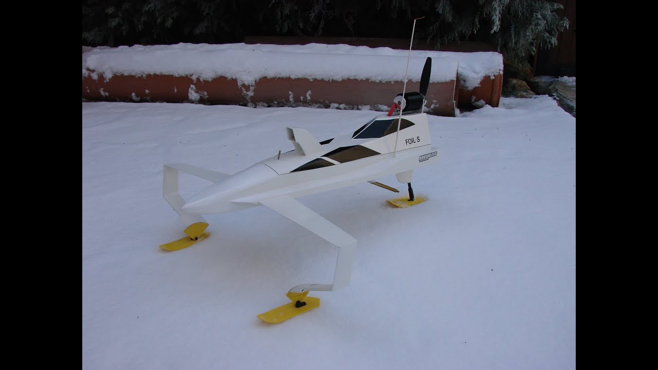 rc hydrofoil as snowmobile on snow - youtube