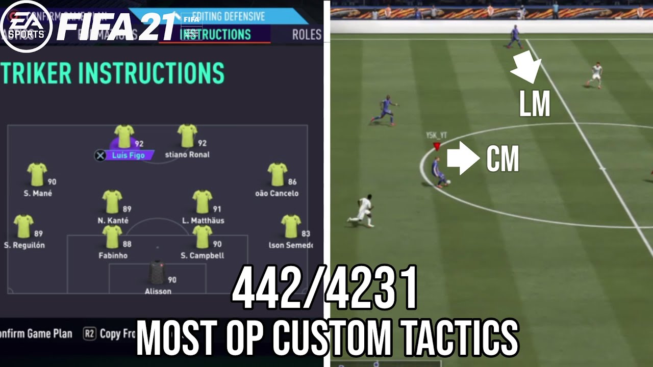 Fifa 21 Most Op Custom Tactics 4 4 2 4 2 3 1 Best Custom Tactics Instructions Youtube