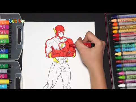 Bé tập tô màu siêu nhân Flash - Flash tia chớp