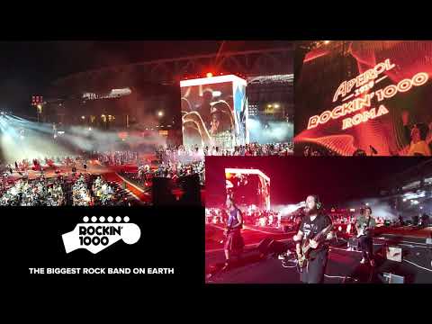 Living On A Prayer Bon Jovi ROCKIN 1000 ROMA By Aperol Claudio Cam Guitar Right Est