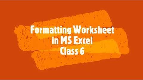 Formatting Worksheet in MS Excel, Ch 6, Class 6, Question answers, Computer, IT Planet, APS CBSE