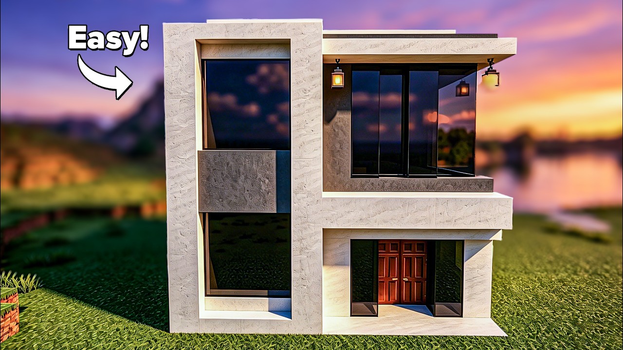 Modern House Tutorial for Beginners in Minecraft - YouTube