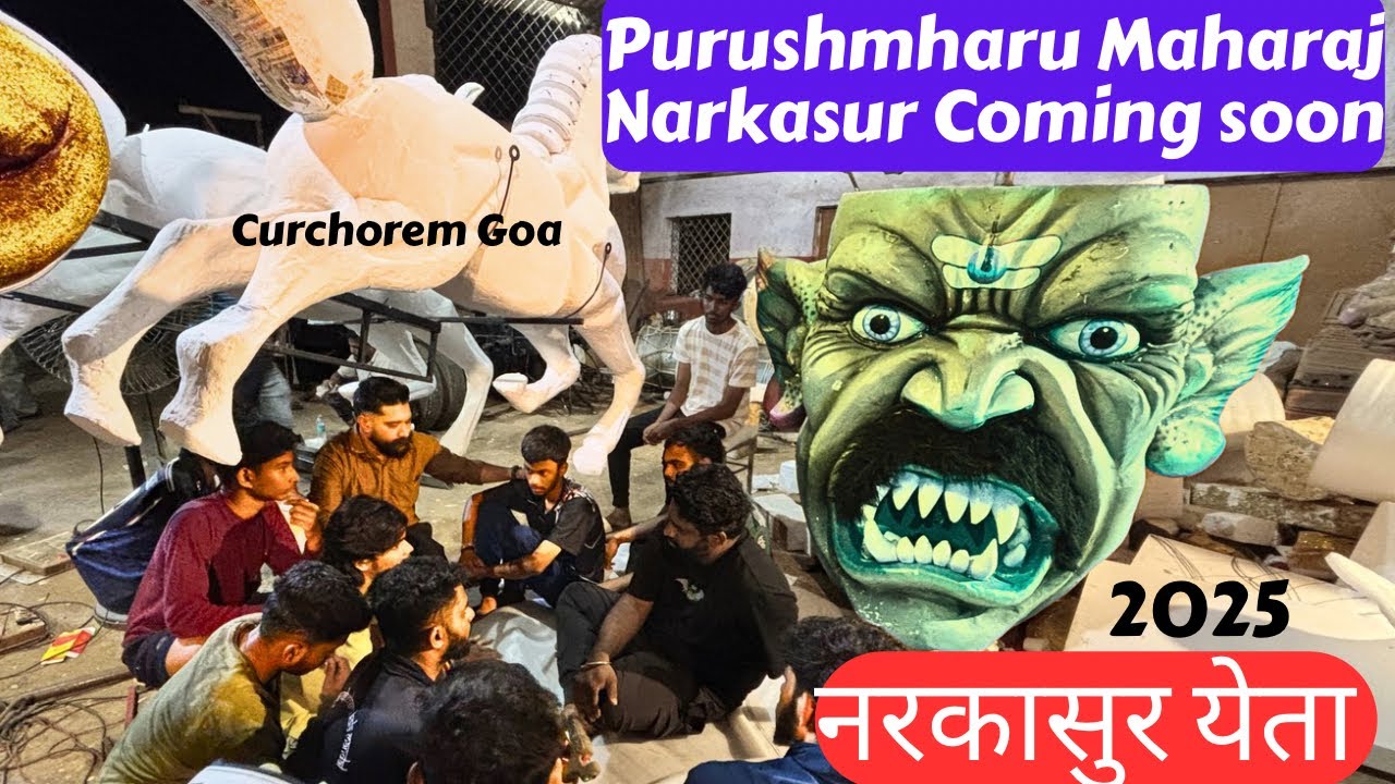 Making Of Purushmharu Mandal Narkasur Curchorem Goa | Unique Twist In Making Purushmharu Kala Mandal