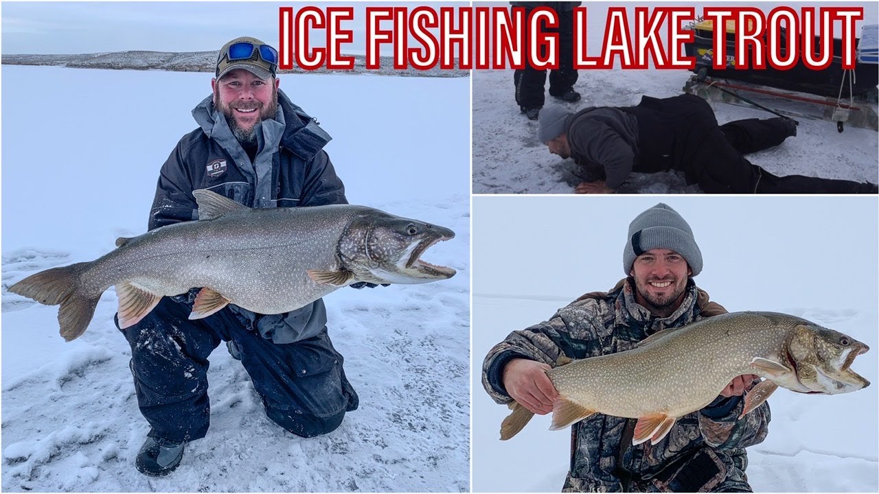 FULL DUNK for a GIANT Lake Trout - Ice Fishing Flaming Gorge