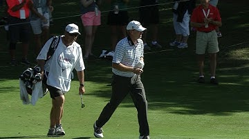 Steve Stricker holes pitch shot for birdie at Hero