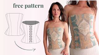 testing FREE sewing patterns by Mood: how to sew a corset 🧡