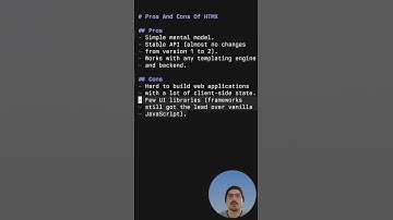HTMX Pros And Cons #htmx #webdevelopment #javascript #python #go