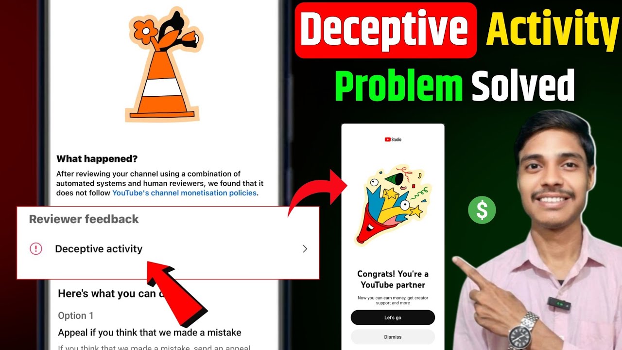 Deceptive Activity Youtube Monetization | Deceptive activity problem ...