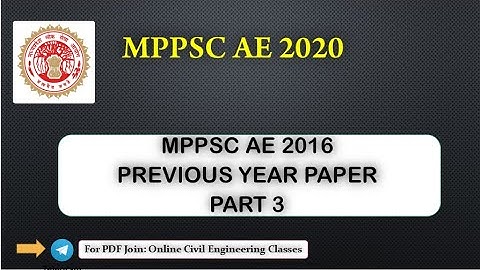MPPSC AE  2016 Previous year paper Part 3 || MPPSC AE 2020