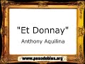 Et Donnay - Anthony Aquilina [Pasacalle]