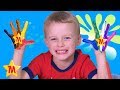 Painting Hands with Paint Brushes Fun Video For Kids