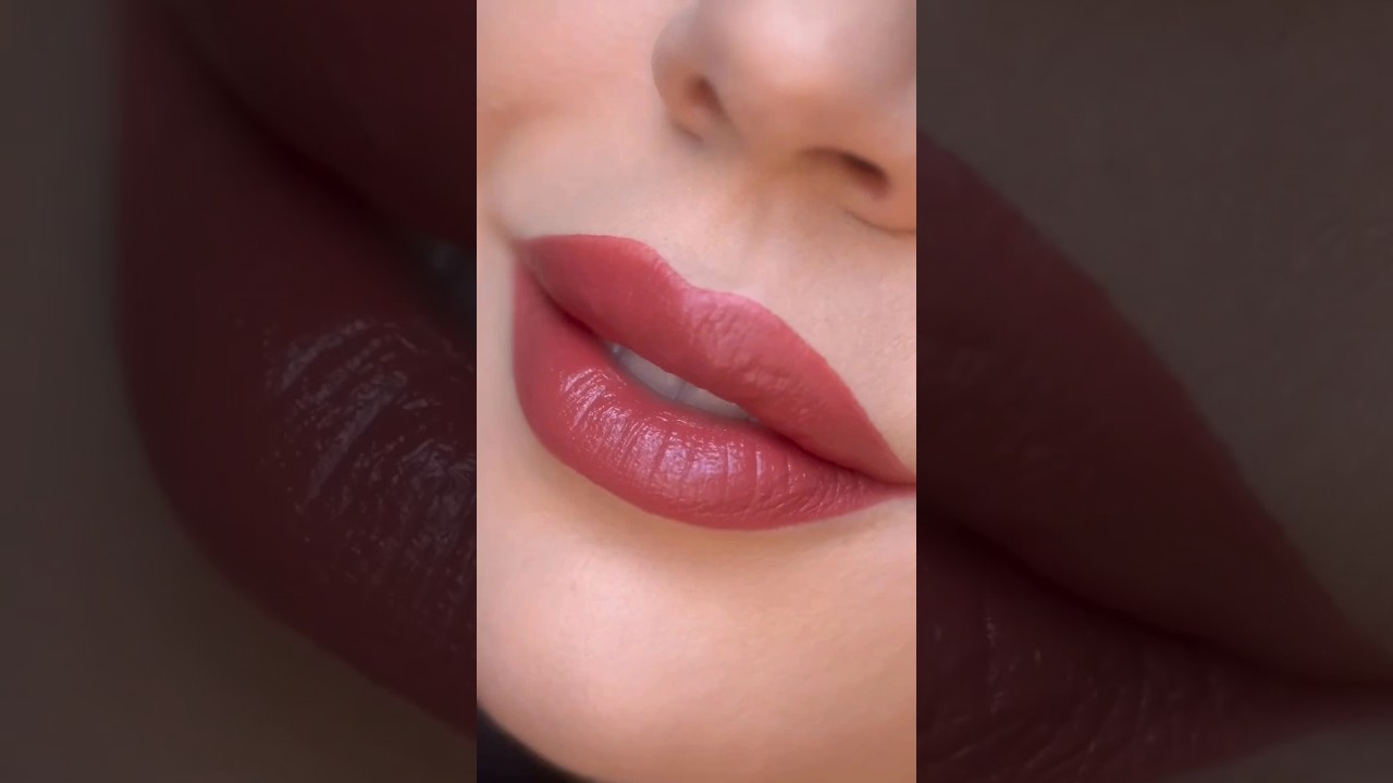 Beautiful Rosy Lips 👄 Using  Kosas lipstick💄 in shade Turned on & really liked this deep rosy brown💗