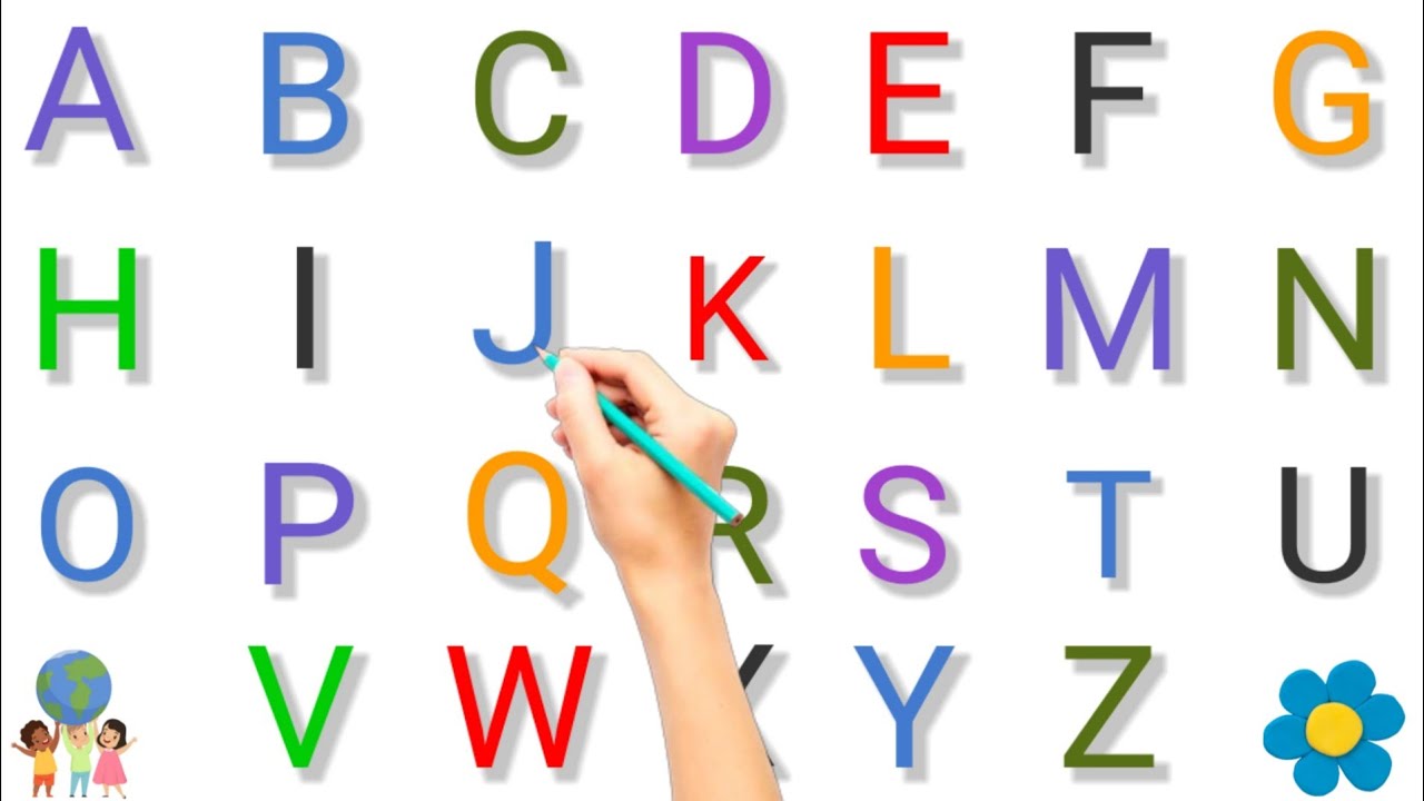 Alphabet, ABC song, ABCD, A to Z, Kids rhymes, collection for writing along dotted lines for toddler