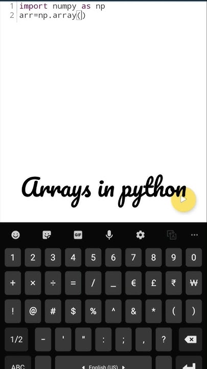 How to create Arrays in python || Array in Python #python # ...