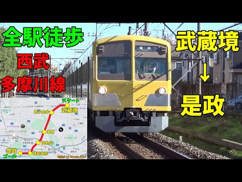 全駅徒歩#48】西武多摩川線 武蔵境～是政 12.87キロ 2024年12月8日 朝