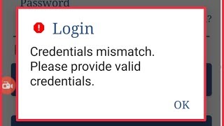 How To Fix Credentials Mismatch Please Provide Valid Credentials Problem Solve in UTS