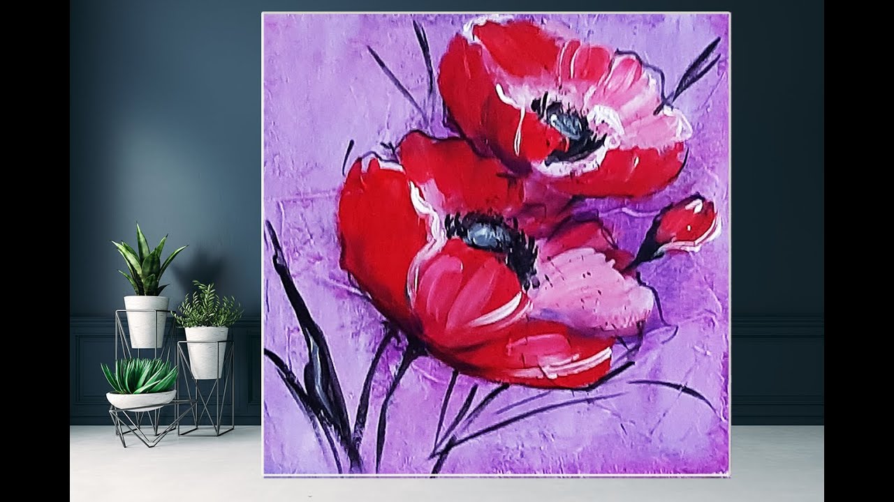 Very Easy Abstract Flowers Acrylic Painting Tutorial For Beginners Maxresdefault