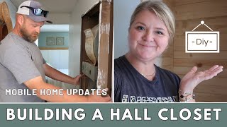 Building a DIY hall closet | Single wide mobile home updates | Putting away fall decor