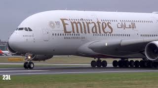 Superb Closeup Takeoff Emirates Airlines Airbus A380842 A6EUN EK22 Manchester To Dubai 18/02/2020.