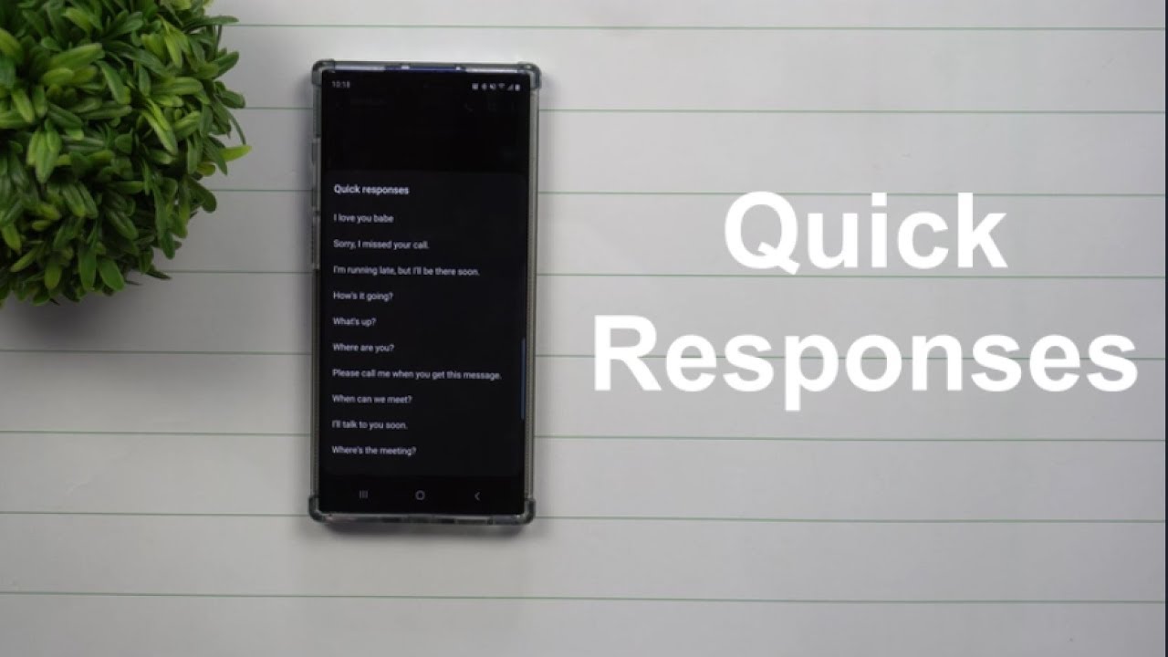 Samsung Quick Responses - YouTube
