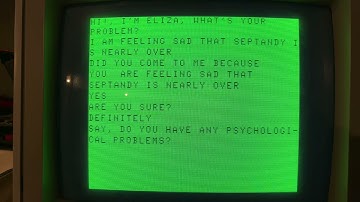 Eliza on the Tandy/TRS-80 Color Computer with Speech Sound Cartridge