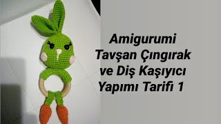 Amigurumi Tavşan Çıngırak ve Diş Kaşıyıcı Yapımı Tarifi 1 Çok Kolay (Baş Yapımı 1)