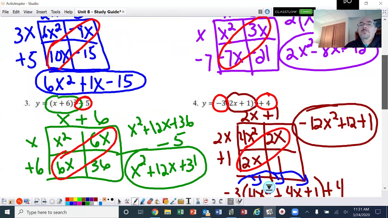 Ad Alg through Data Exploration Unit 8 Study Guide 