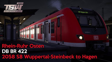 2058 S8 Wuppertal-Steinbeck to Hagen - Rhein-Ruhr Osten - BR 422 - Train Sim World 2020