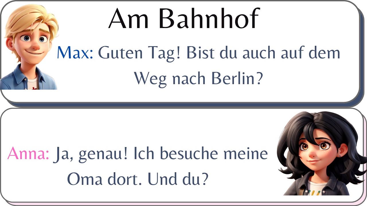 Dialog Am Bahnhof für Anfänger Level (A1) /Dialogue with the doctor for ...