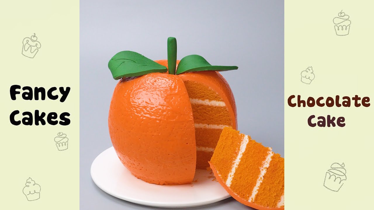 Orange Fondant Cake Decorating Idea
