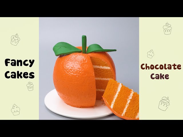 Orange Fondant Cake Decorating Idea class=