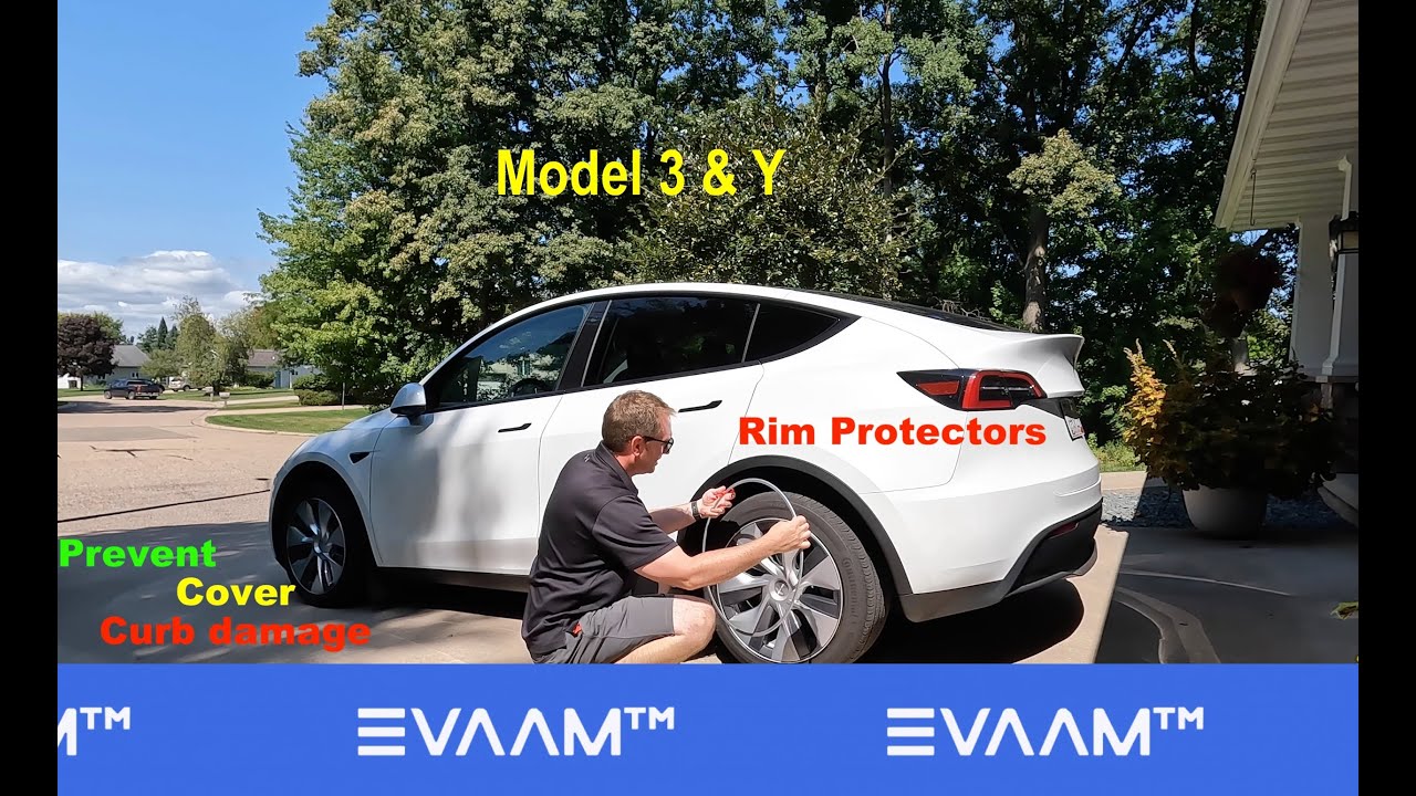 Tesla Rim Protection - EVAAM Aluminum Rim Protectors - Link and Coupon Code  in Description 