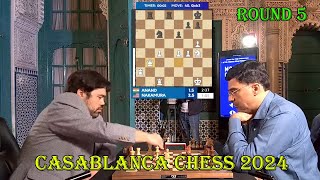 CATALAN OPENING!! Hikaru Nakamua vs Viswanathan Anand || Casablanca Chess 2024 - R5