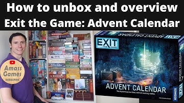 How to unbox, overview Exit the Game: Advent Calendar Mystery of the Ice Cave board game AmassGames