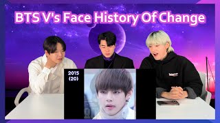 Koreans React To BTS V's Face History Of Change.