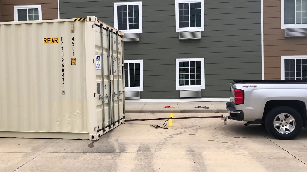 4 x 4 Chevy truck pulls heavy container YouTube